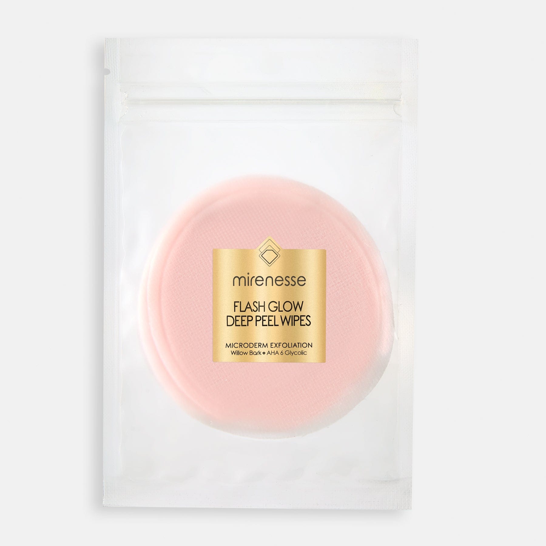 MIRENESSE SKINCARE 19g/ 4 wipes Flash Glow Deep Peel Wipes Mini 4 Pack- AHA Microderm Exfoliation Glass Glow