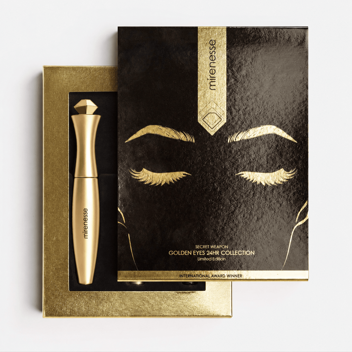 MIRENESSE PACK EYE GOLDEN EYES Supreme 24hr Tubing Mascaras Full Size 3pce Kit