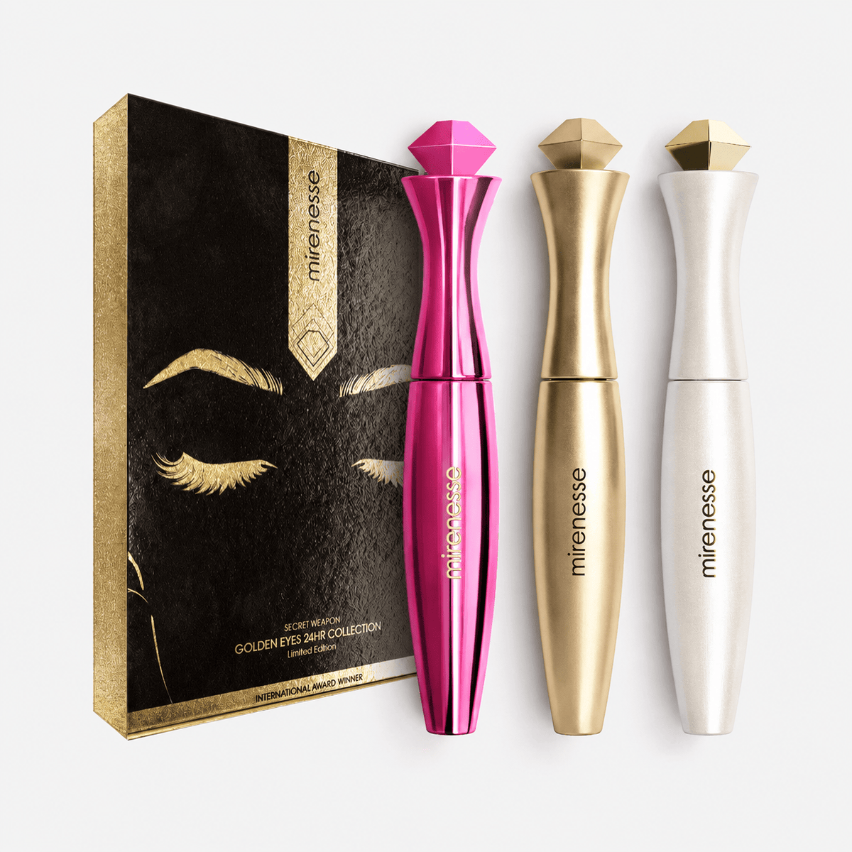 MIRENESSE PACK EYE GOLDEN EYES Supreme 24hr Tubing Mascaras Full Size 3pce Kit