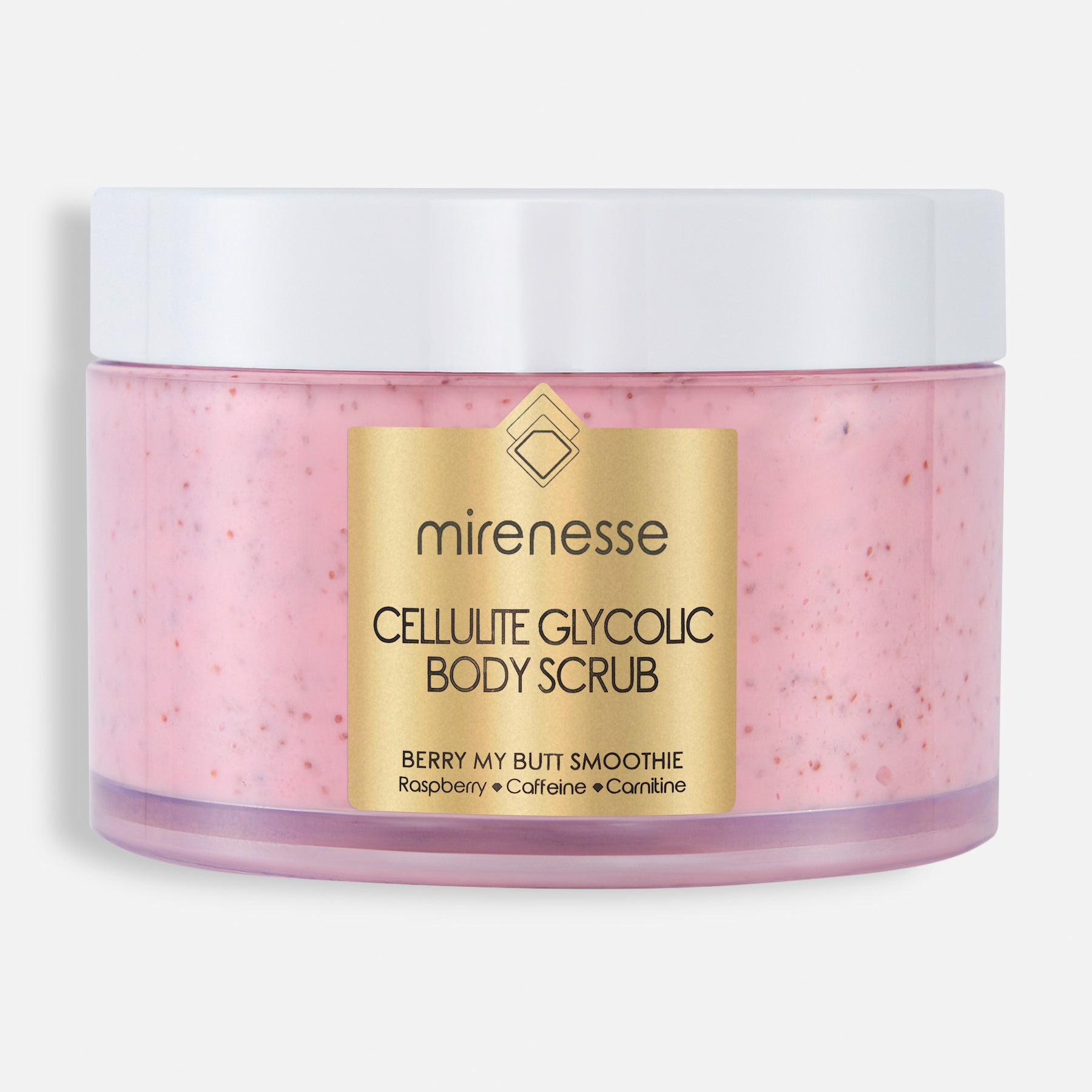 MIRENESSE SKINCARE 200g/ 7oz Cellulite Glycolic Body Scrub-Berry My Butt Smoothie