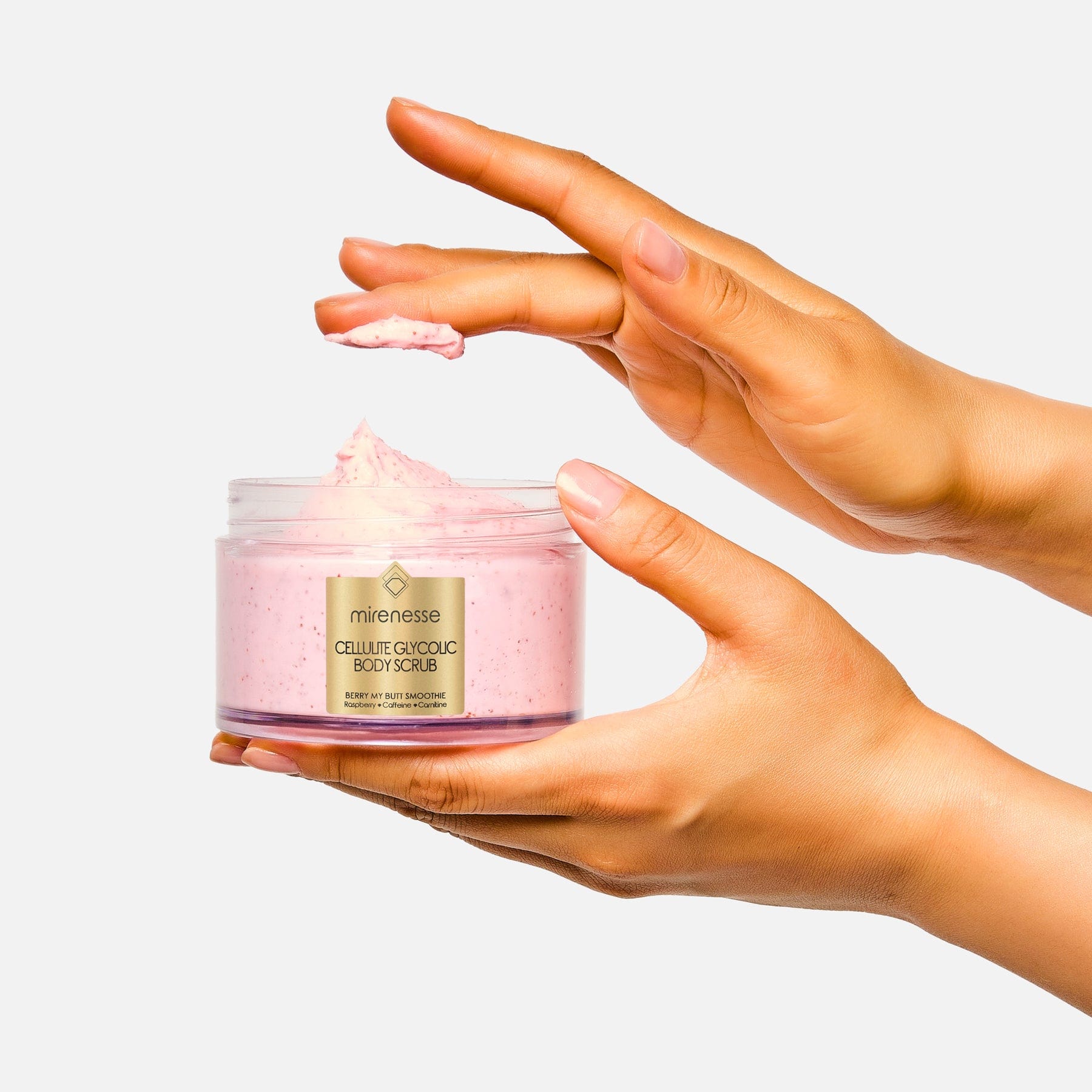 MIRENESSE SKINCARE 200g/ 7oz Cellulite Glycolic Body Scrub-Berry My Butt Smoothie