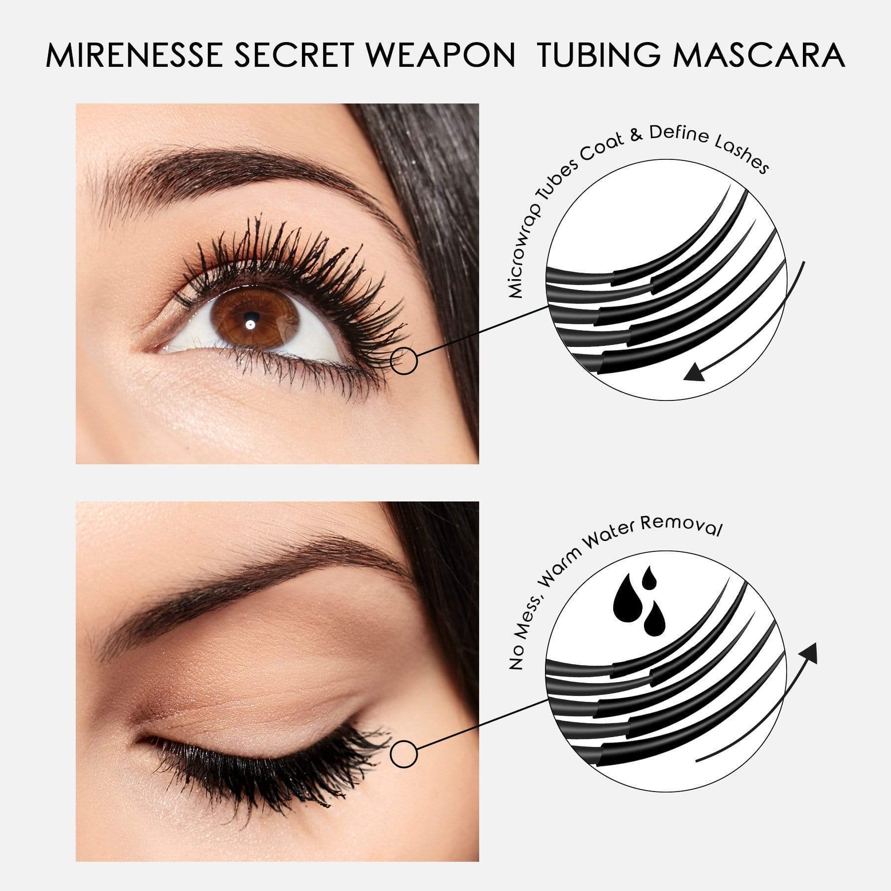 MIRENESSE MASCARA 4g / 0.14oz / Black Original 24hr Mascara Black Mini -Winner 13 Best Mascara Awards