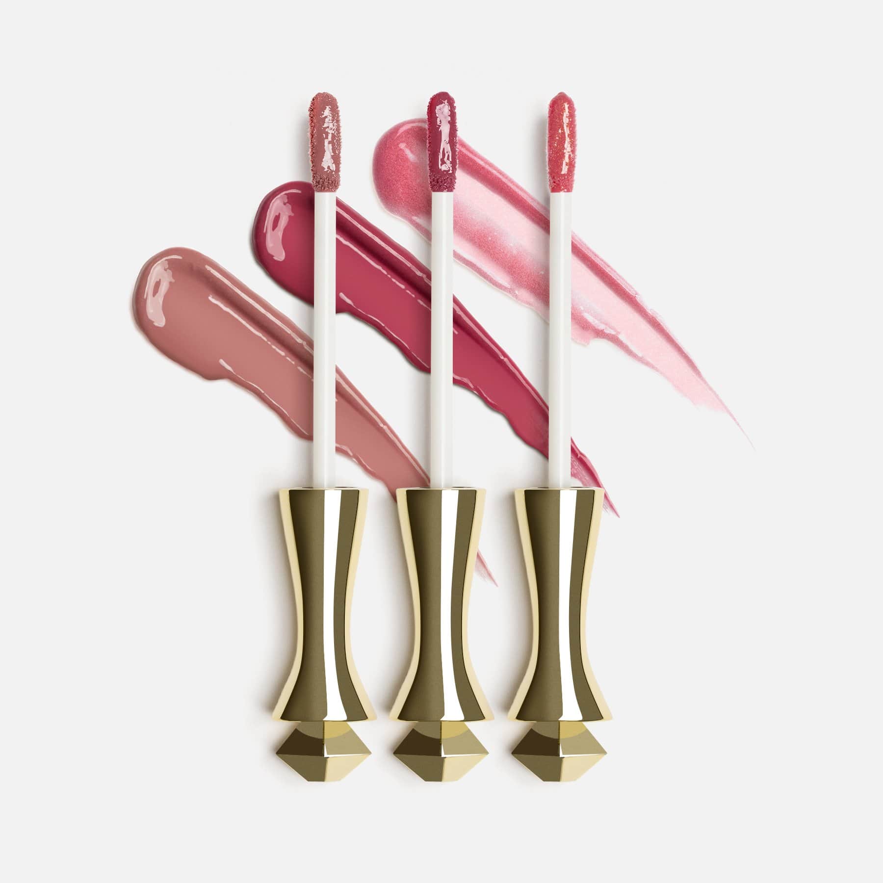 MIRENESSE PACK LIP Rose Glossy Velvet Lip Plumper 3pce Full Size Kit
