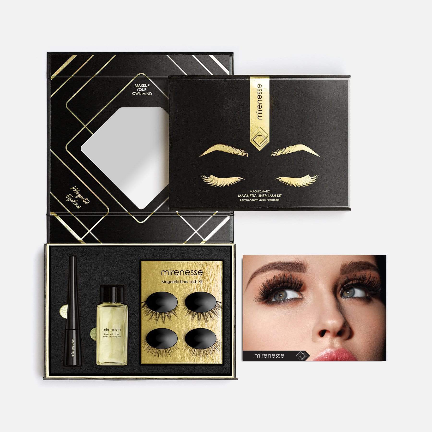MIRENESSE LASHES Winner Best Magnomatic Magnetic Eyeliner + 5d Lashes - Natural Audrey