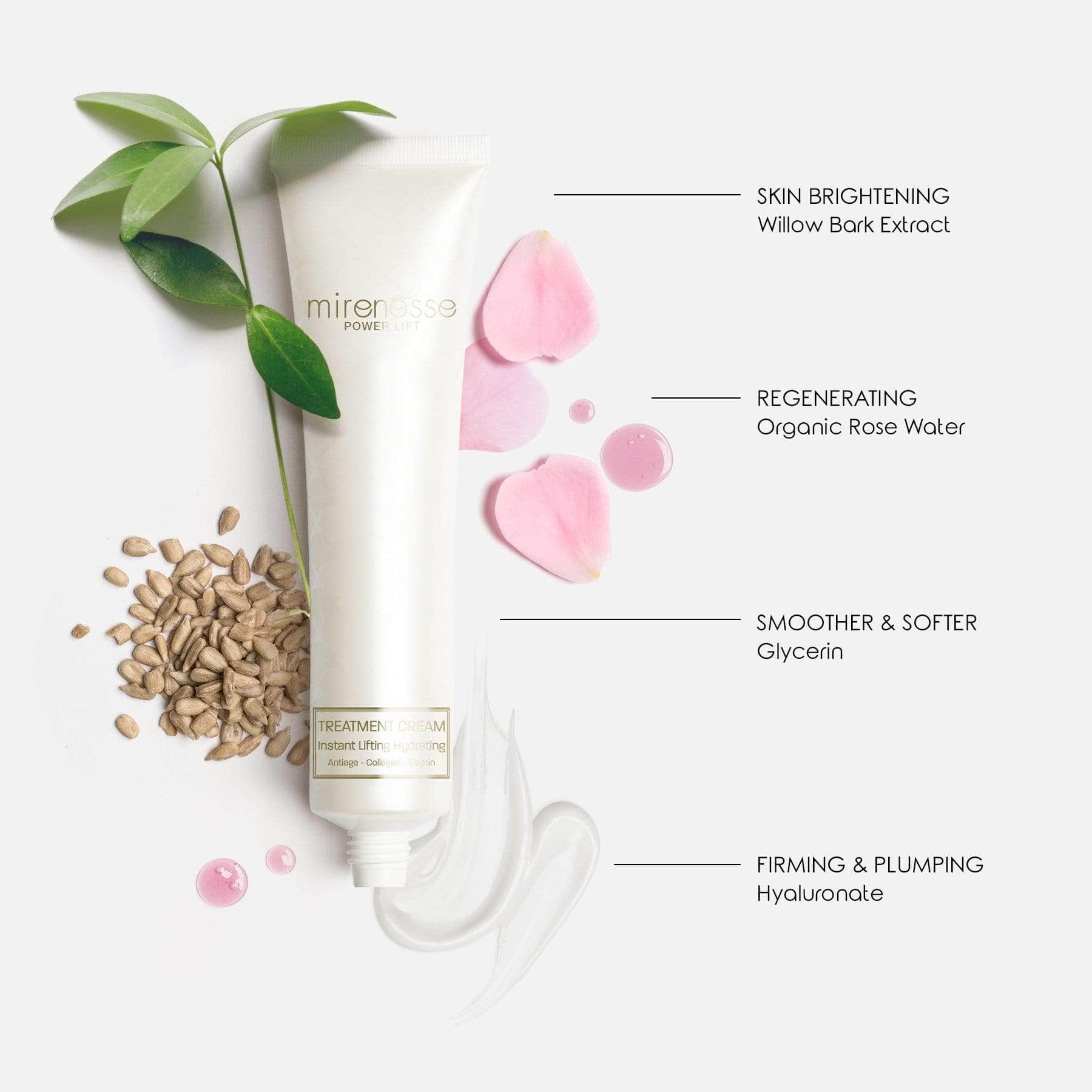 MIRENESSE SKINCARE 60g / 2oz Power Lift Treatment Cream Moisturiser-3 In 1 – Lifts Plumps Firms