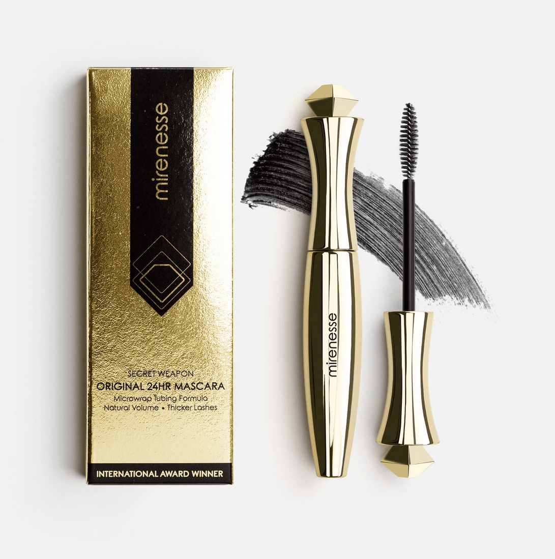MIRENESSE MASCARA 10g / 0.35oz / Black Original Secret Weapon 24hr Mascara Tubing Black Full Size-Winner 13 Best Mascara Awards _ Over 5 Million Sold!