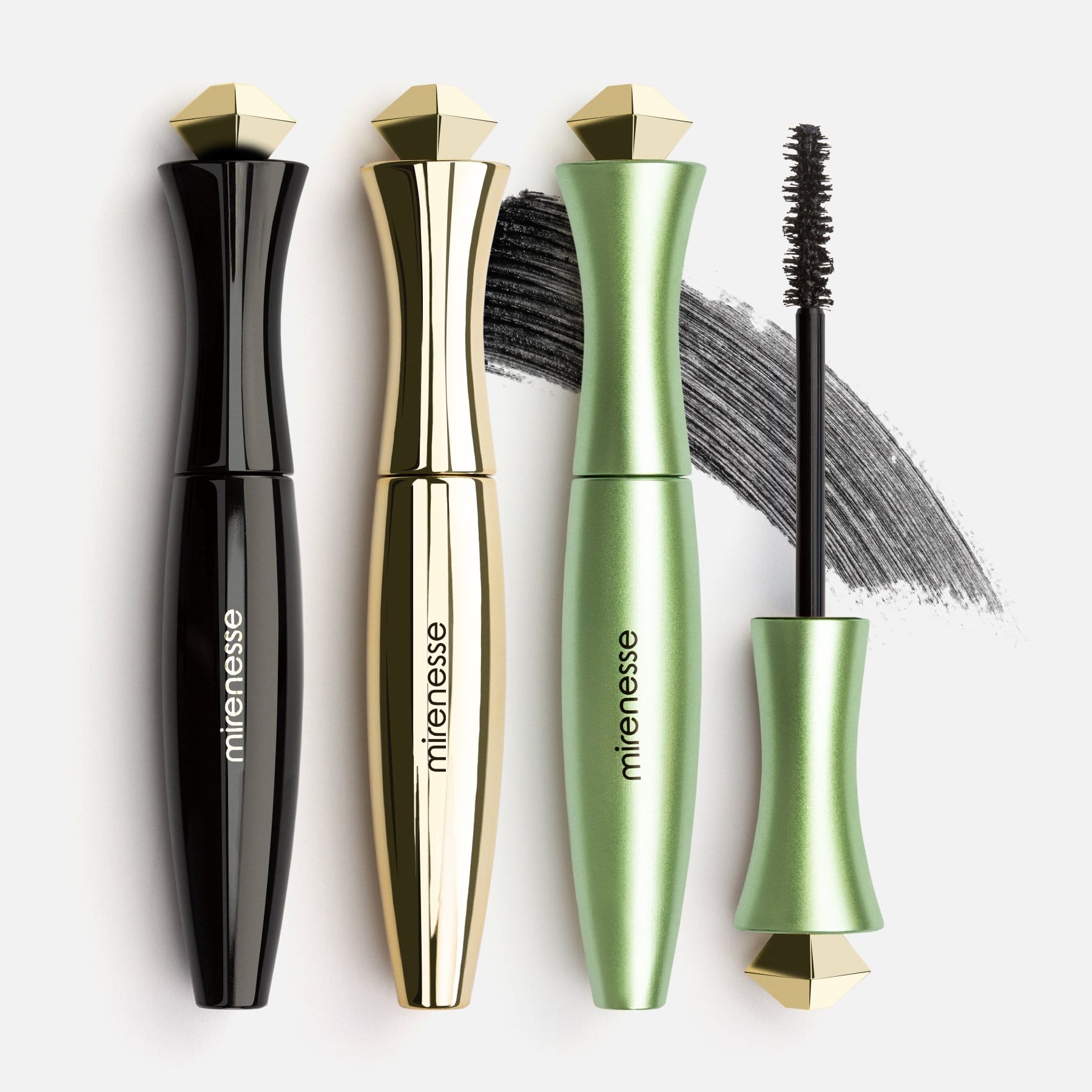 MIRENESSE PACK EYE All Black Full Size Secret Weapon 24hr Original Magic Tubing Mascara Trio