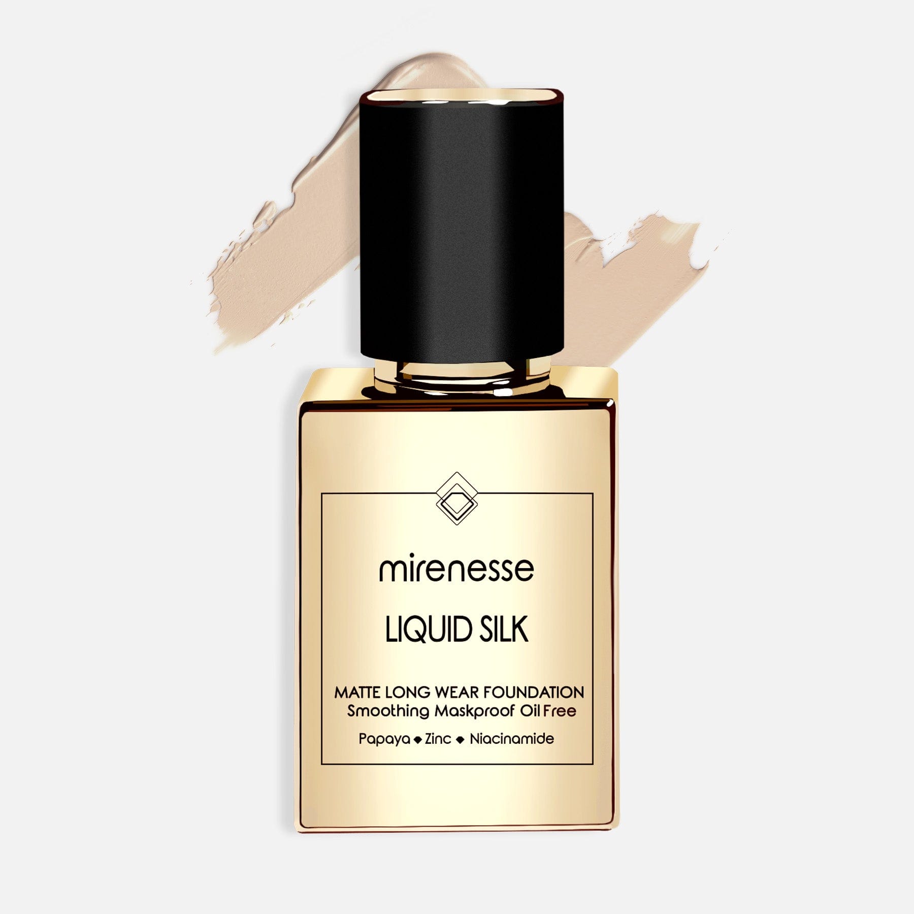 MIRENESSE FOUNDATION 35g / 1.2oz / 13. Vanilla New Liquid Silk Matte Long Wear Foundation Spf25-Light | Medium Shades