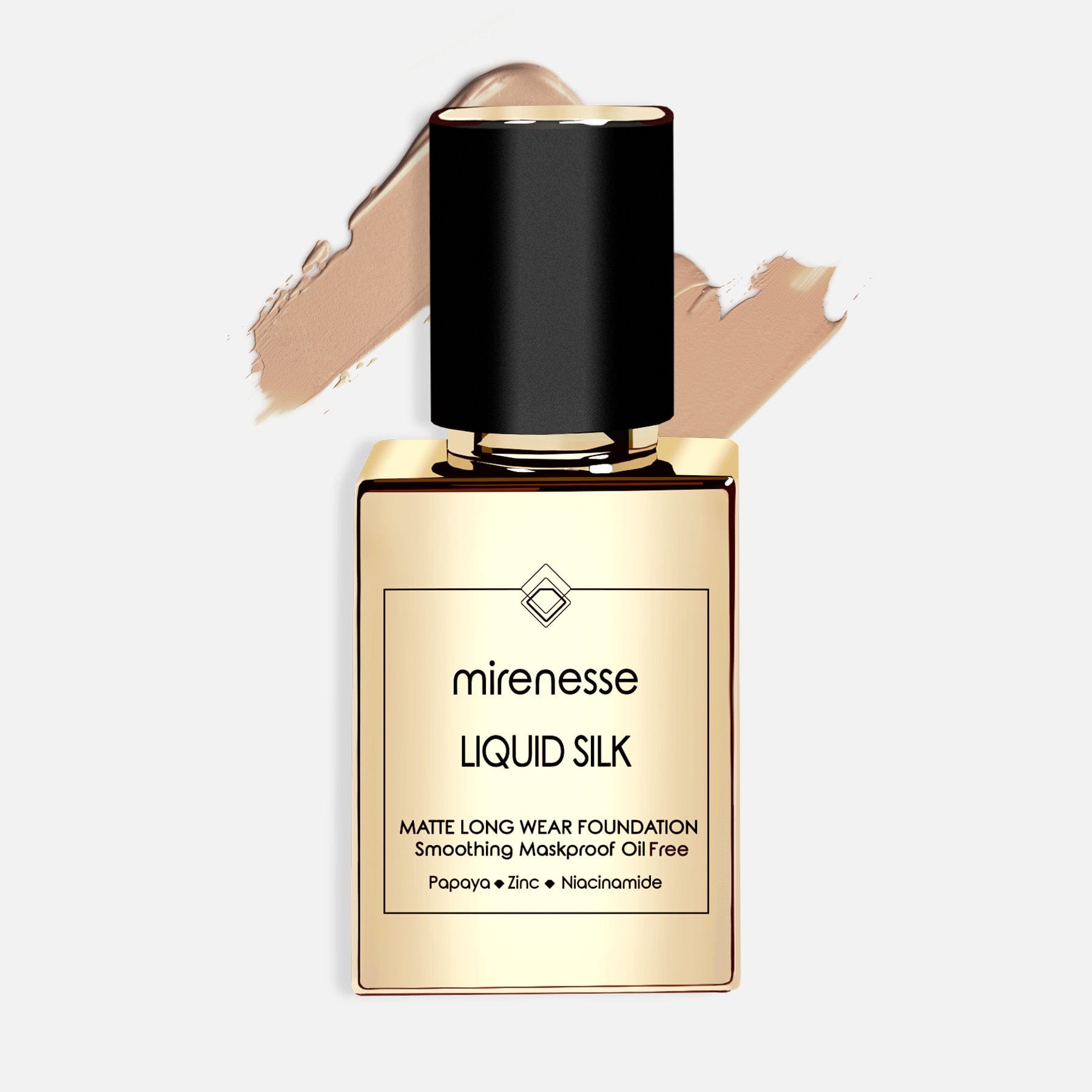 MIRENESSE FOUNDATION 35g / 1.2oz / 25. Bronze New Liquid Silk Matte Long Wear Foundation Spf25-Light | Medium Shades