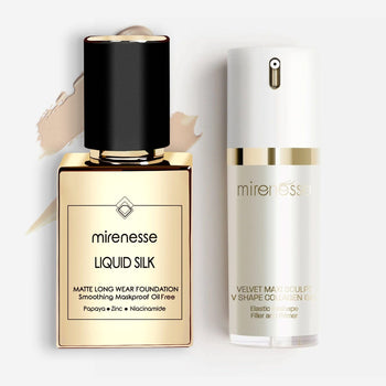 MIRENESSE PACK FOUNDATION Full Size / 13. Vanilla Liquid Silk Matte Foundation + Velvet Maxi Sculpt Kit SPF25