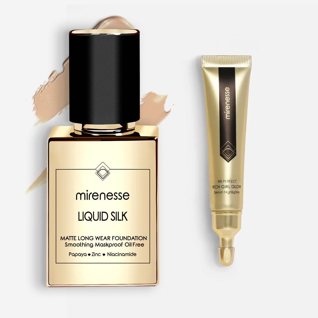 Liquid Silk Matte Foundation + Rich Girl Glow 2pce Kit SPF25