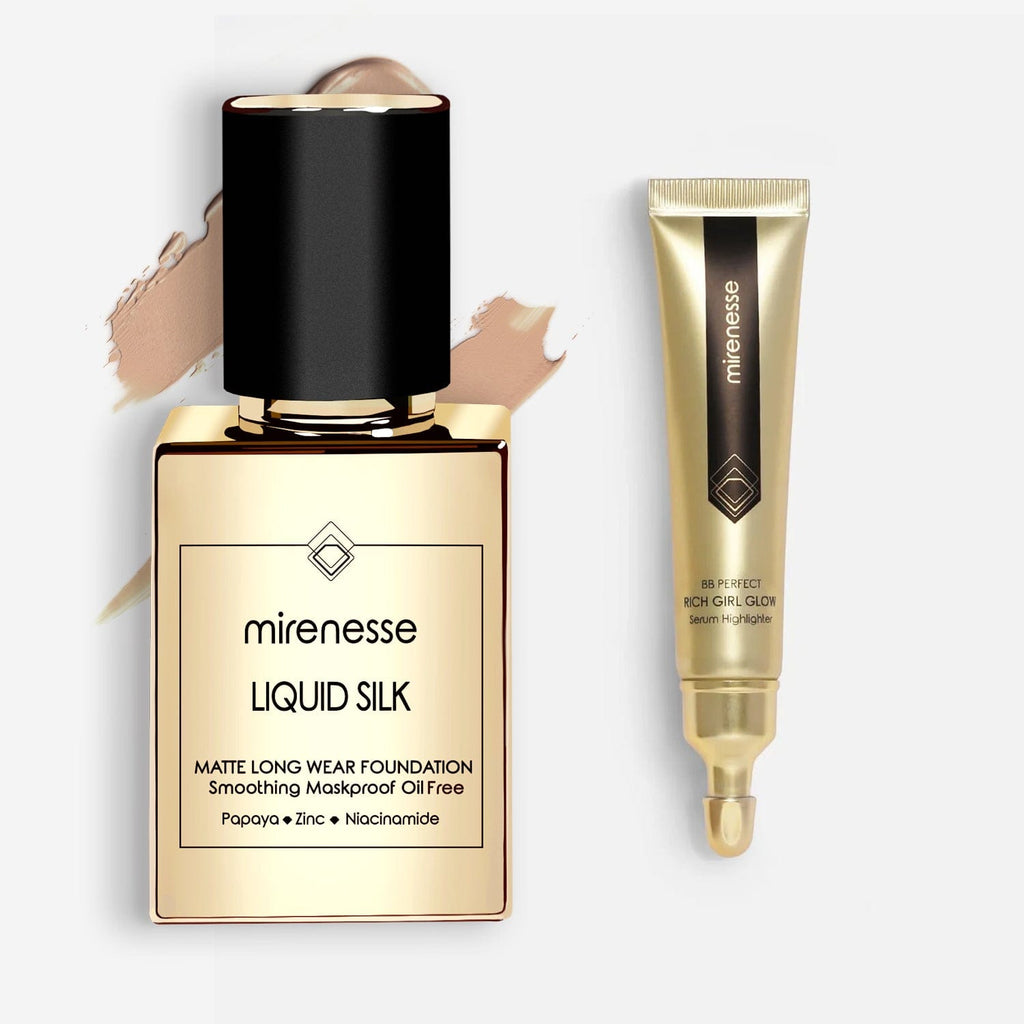 Liquid Silk Matte Foundation + Rich Girl Glow 2pce Kit SPF25