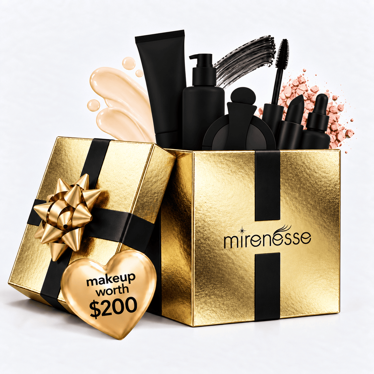 MIRENESSE PACK VIP Golden Glow Box Makeup Mystery Kit Worth $200 Full Size