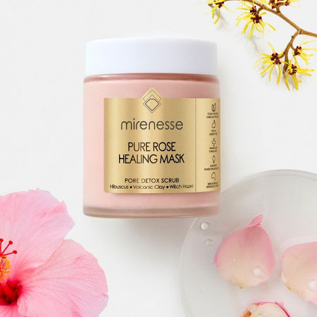 MIRENESSE SKINCARE 100g/ 3.5oz Pure Rose Healing Mask- Ideal Skin Detox Refine + Acne