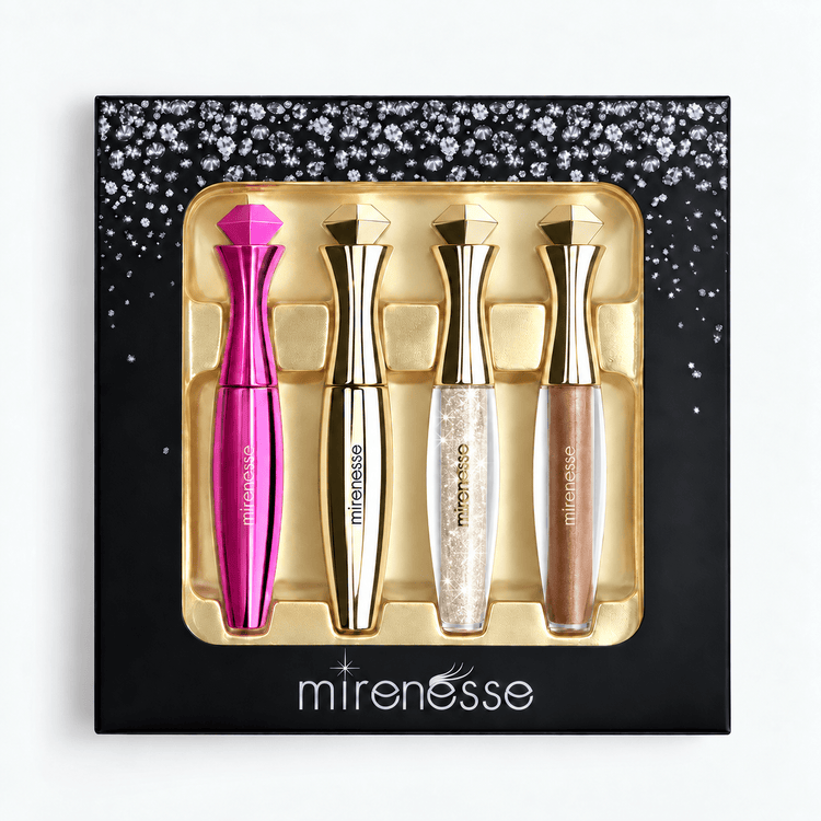 MIRENESSE PACK LIP Gift Box Platinum Diamond  Eyes Lips 4 Full Size
