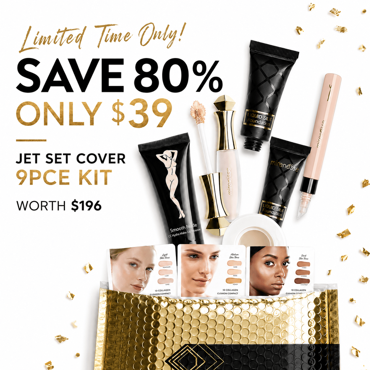 Try Them All  Jet Set Cover 9pce Foundation Concealer Kit