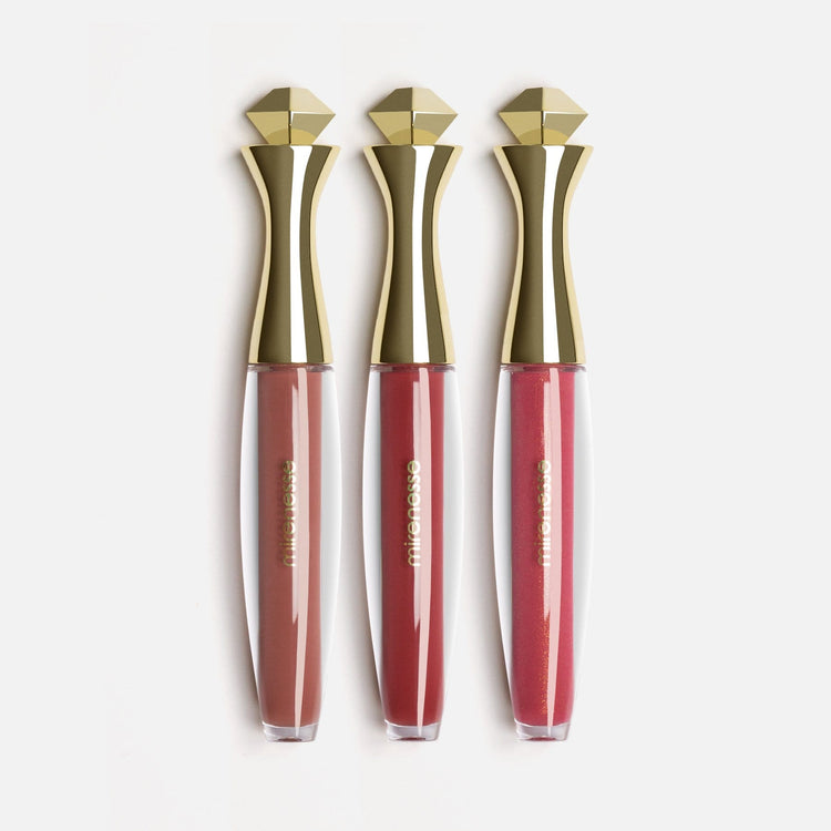 MIRENESSE PACK LIP Rose Glossy Velvet Lip Plumper 3pce Full Size Kit
