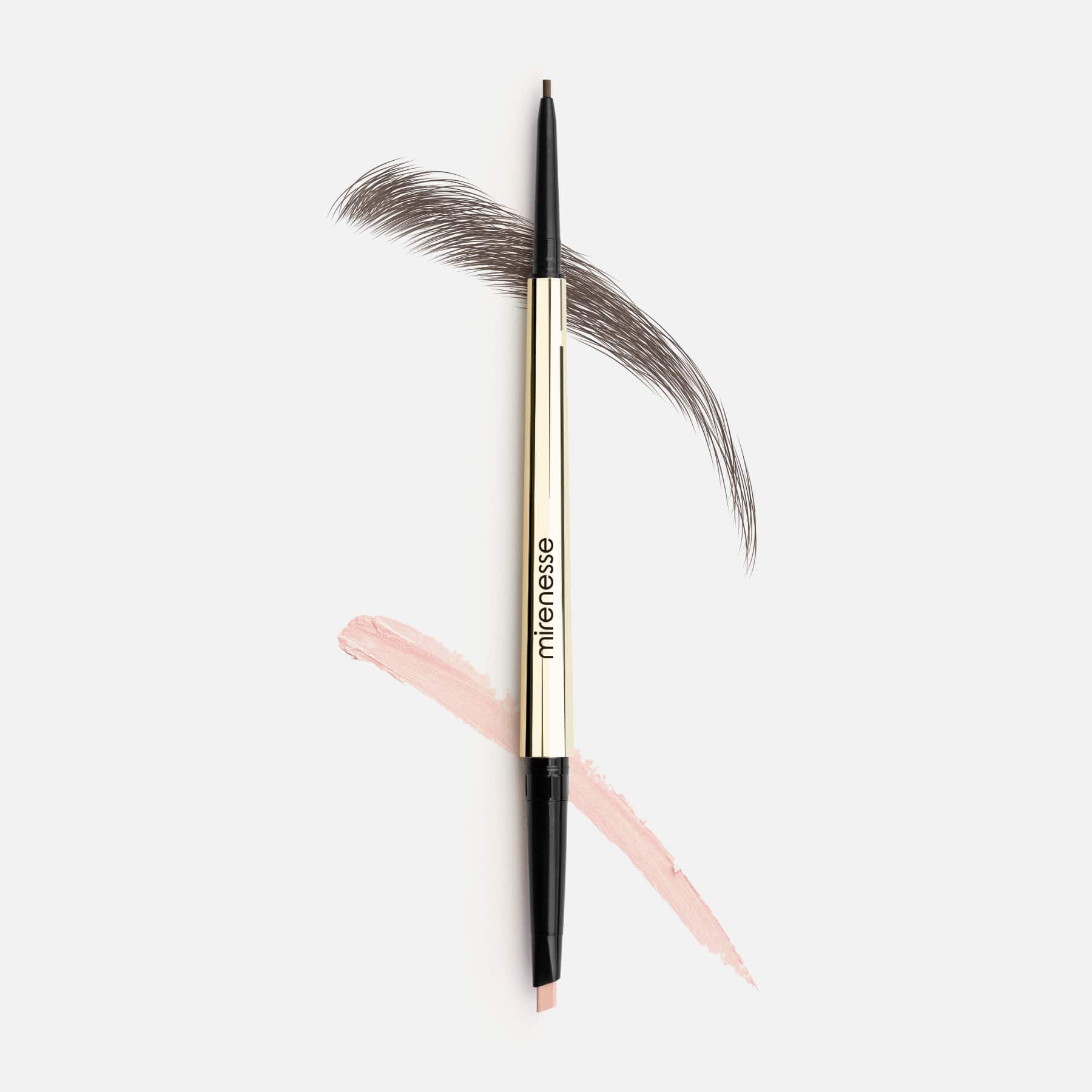 MIRENESSE BROW 0.2g/0.05g / 0.01oz/0.002oz / 3. Cappuccino All Day Micro Brow Pencil + Highlight Definer Crayon- Eyebrow