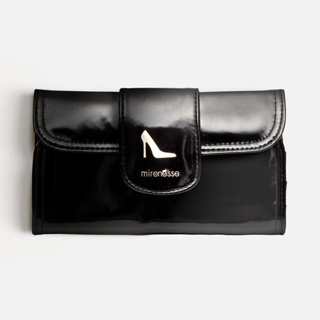 MIRENESSE BAGS Essential Beauty Bag / Black Makeup Bag Clutch My Shoe For Brushes & Makeup - Vegan