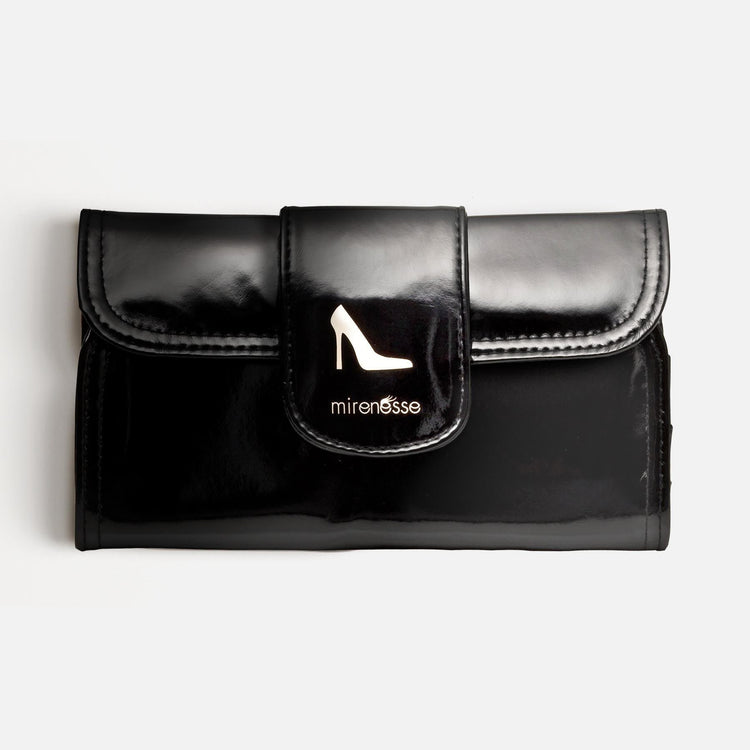MIRENESSE BAGS Essential Beauty Bag / Black Makeup Bag Clutch My Shoe For Brushes & Makeup - Vegan
