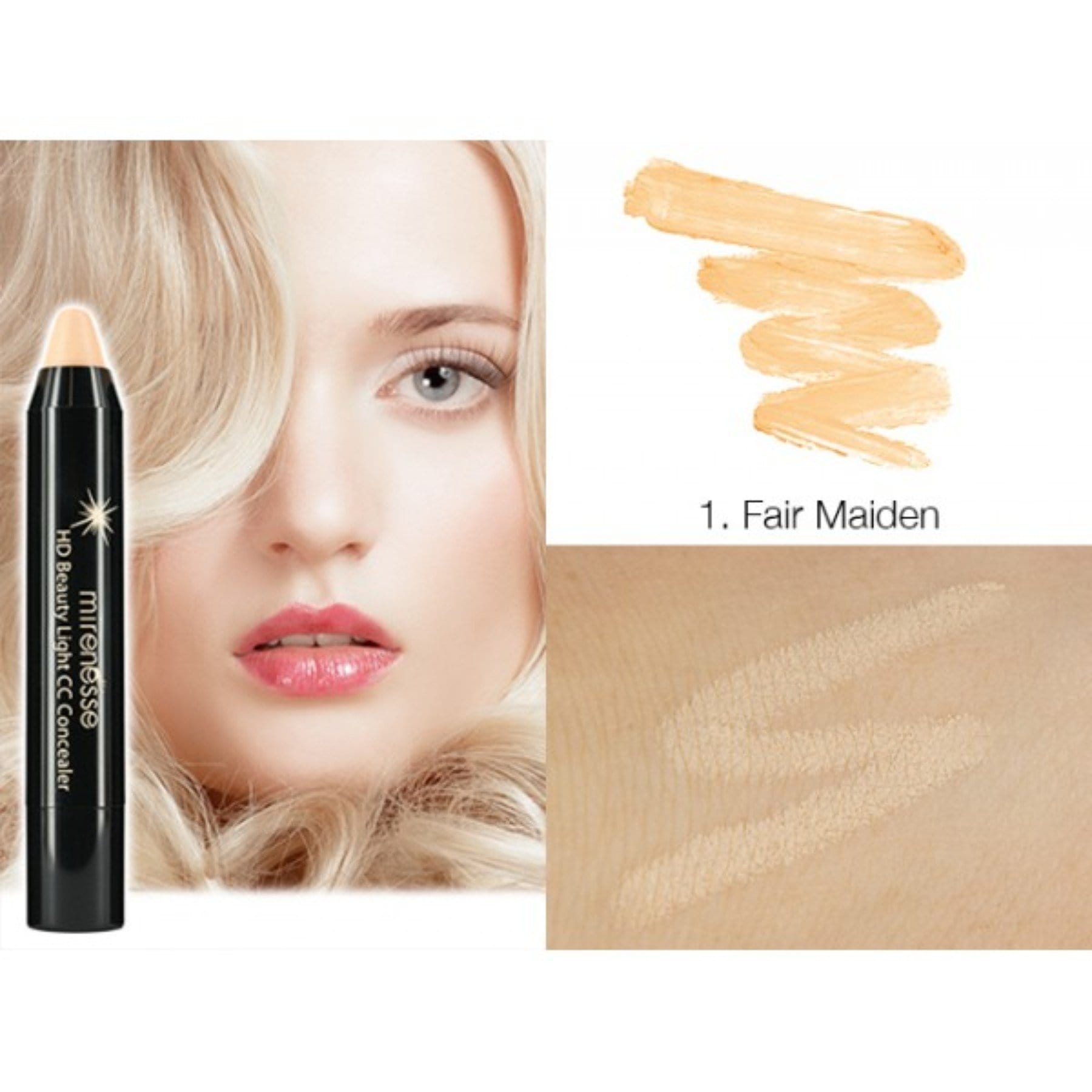 MIRENESSE CONCEALER 4g / 0.13oz / 1. Fair Maiden HD Beauty Light Cc High Coverage Concealer 1. Fair Maiden