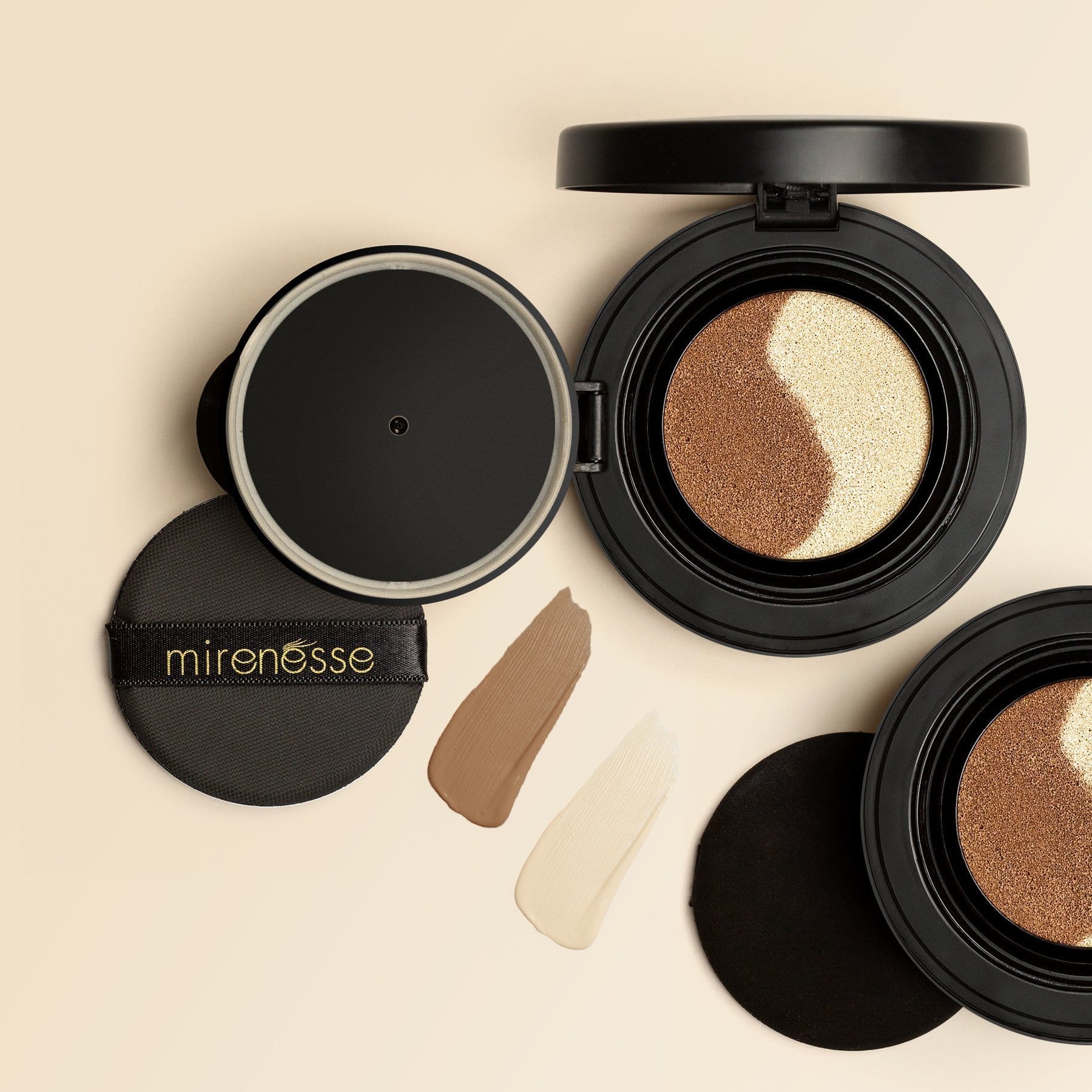MIRENESSE FOUNDATION 15g / 0.53oz Instant Tanning Gel- 10 Collagen Face Glow Cushion Compact Bronzer