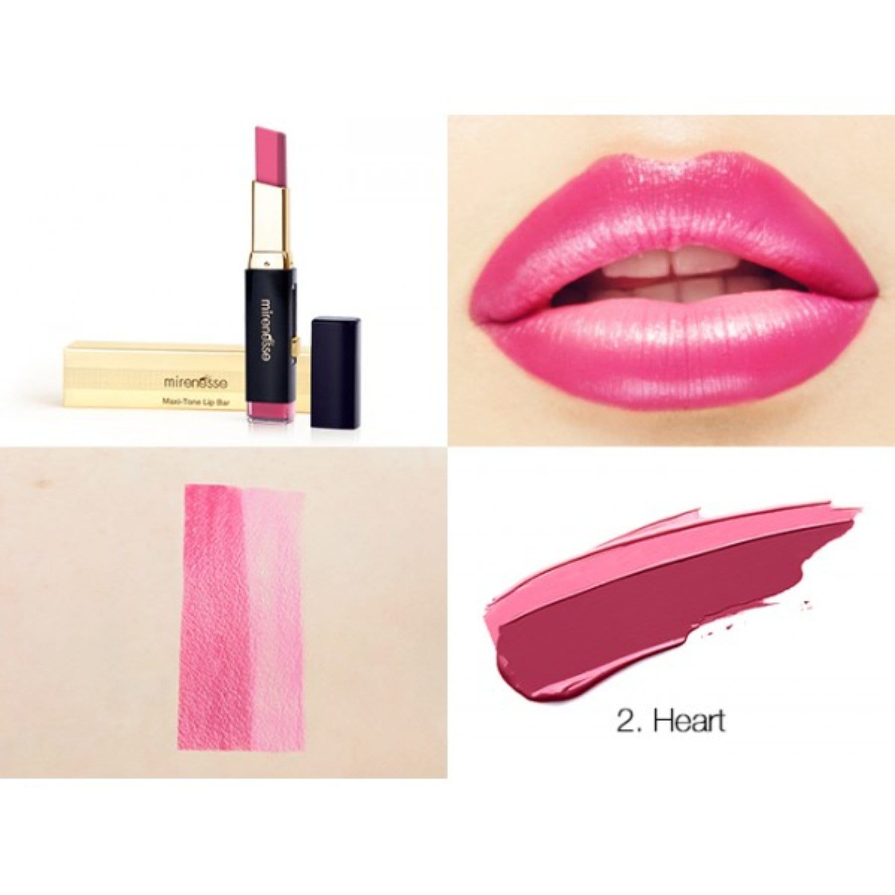 MIRENESSE LIP 3g / 0.1oz / 2. Heart Maxi-Tone Lip Bar 2. Heart
