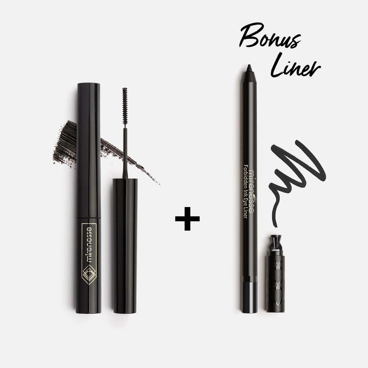 MIRENESSE PACK EYE Lash Whip Tubing Mascara + Forbidden Ink Eyeliner Black