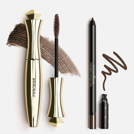 MIRENESSE PACK EYE Natural Chocolate Brown Secret Weapon 24hr Tubing Mascara + Liner Duo (US)