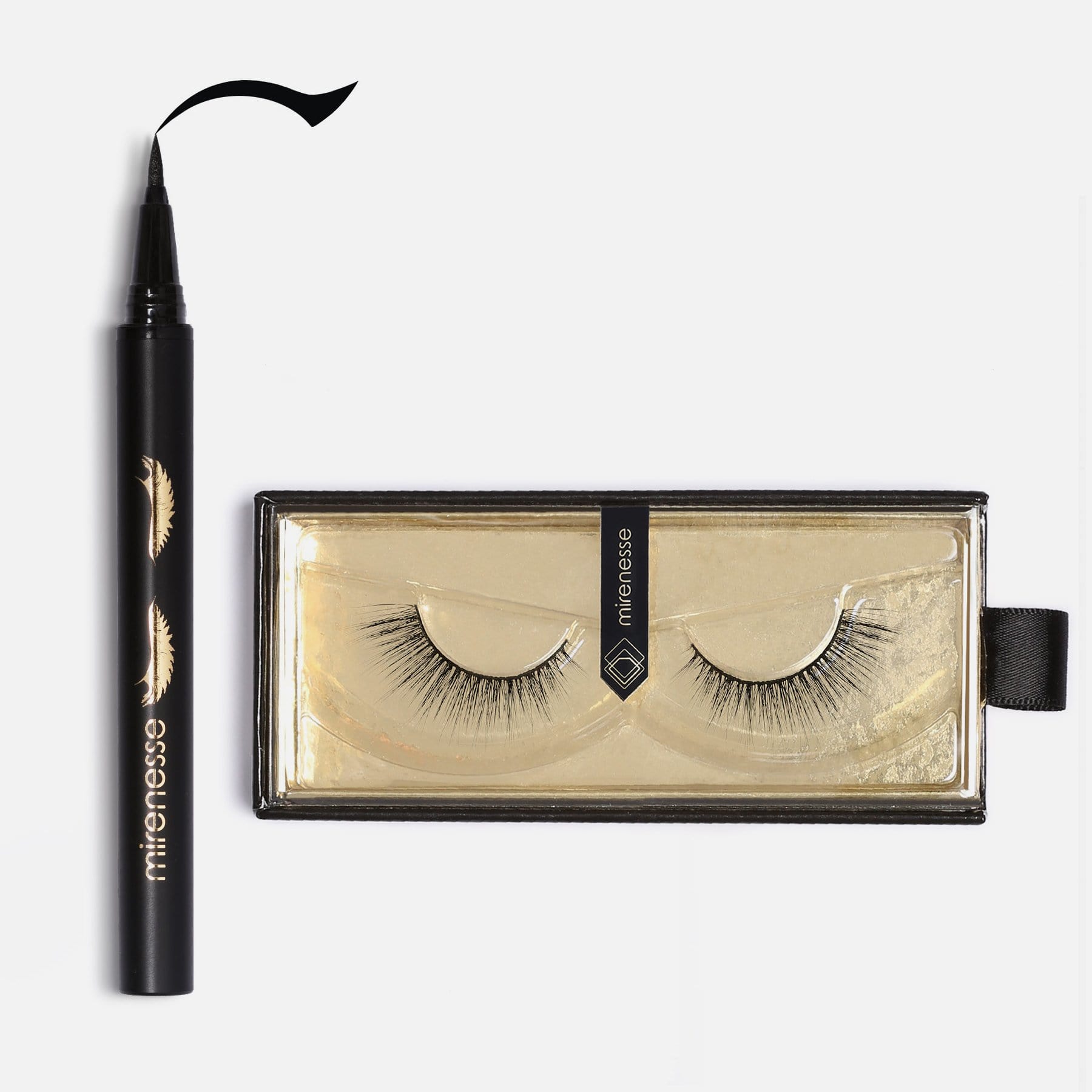 MIRENESSE PACK LASHES Adhesive Liner + Reusable False Lash Bond Kit - 7. La La 5d Faux Mink